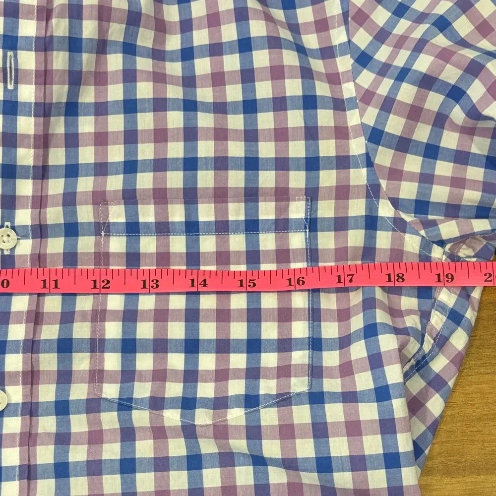 J. Crew Pink, Blue and White Plaid Button Down Shirt